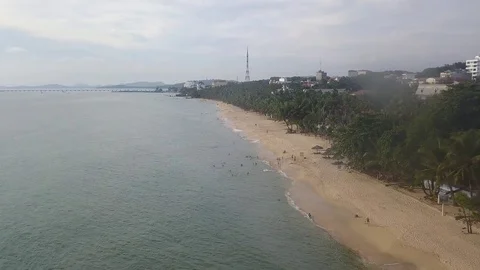 Aerial view of Phu Quoc Long Beach in Vietnam Stock Footage 83876475