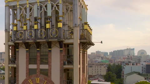 Aerial View Of The Piazza Square With Town View In Batumi, Georgia Video stock 236246009