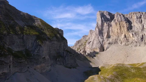 Aerial view of Pic de Bure peak in Devoluy Massif. Hautes-Alpes, Alps, France Stock Footage 295783082