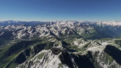 Aerial view of Pic du Midi de Bigorre Observatory in French Pyrenees. France Stock Footage 273140656