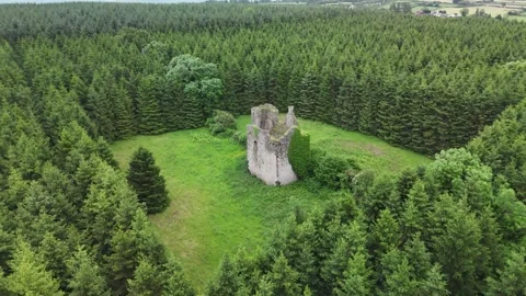 Aerial View of Pierce Castle, Rathpatrick, County Kilkenny, Ireland 4K Stock Footage 337847436