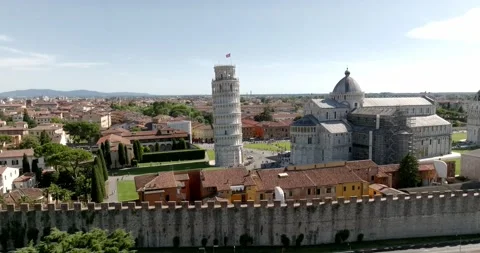 Aerial view at Pisa tower Stock-Footage 197350632