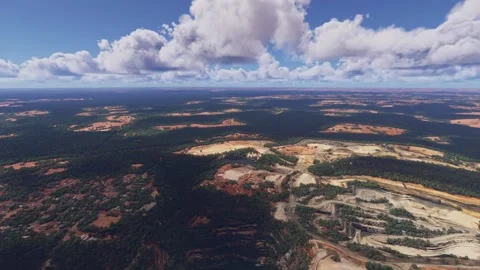 Aerial view of the Pit of Lithium Mine. Greenbushes. Australia Stock-Footage 305604672