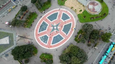 Aerial view of Placa d'Espanya, Spain. Stock Footage 314072020