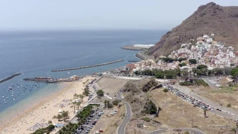 Aerial view of the place called Saint Andreas. At Tenerife. Drone panorama. Stock Footage 208940144