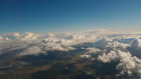 Aerial view of plain landscape from high altitude. Video stock 141148229