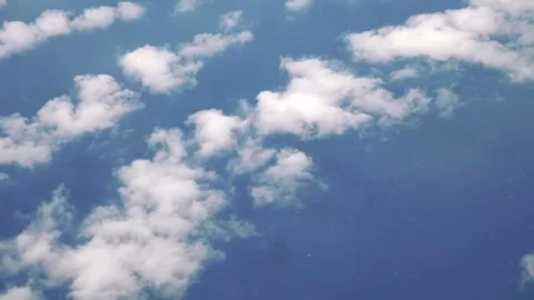 Aerial View from a Plane Flight Over the Ocean, with a Sailing Ship Visible.. Stock Footage 279393662