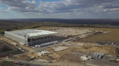 Aerial view Plant construction Stock Footage 124611029