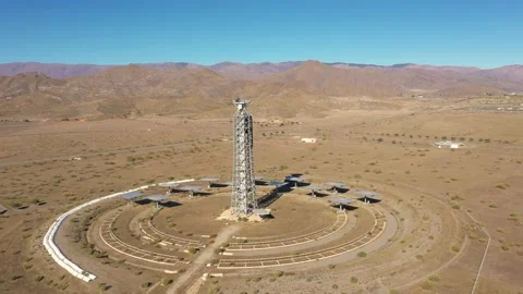 Aerial view of the Plataforma Solar de Almería  Tabernas Spain Stock Footage 146801408