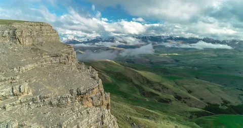 Aerial view of a plateau with high cliffs Stock Footage 156768975