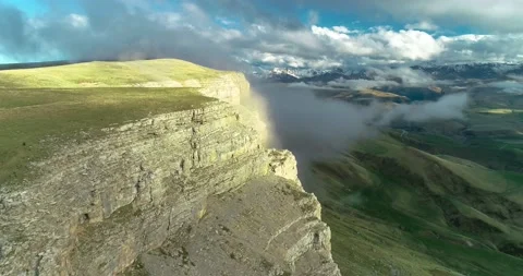 Aerial view of a plateau with high cliffs 库存影片 156768996