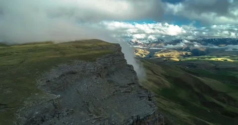 Aerial view of a plateau with high cliffs Stock Footage 156769039