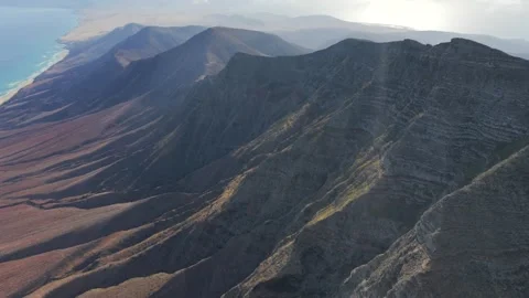 Aerial view of Playa de Cofete from  Pico de la Zarza in Fuertaventura 動画素材 335509656