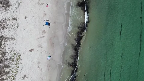 Aerial View of Playa de la Llana Beach with Turquoise Mediterranean Waters Stock Footage 339491883