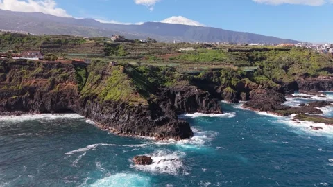 Aerial View of Playa de San Juan and surroundings in Tenerife, Canary Islands Stock Footage 331829649