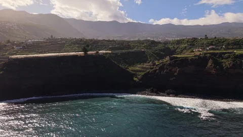 Aerial View of Playa de San Juan and surroundings in Tenerife, Canary Islands Stock Footage 331830241