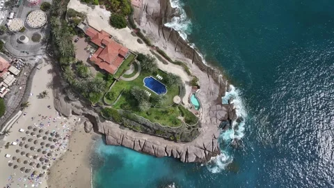 Aerial view of Playa del Duque, Tenerife, Canary Islands, Spain Stock Footage 301730052