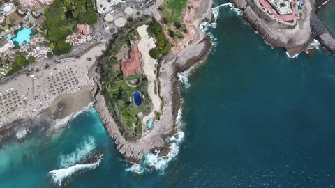 Aerial view of Playa del Duque, Tenerife, Canary Islands, Spain Stock Footage 301730053
