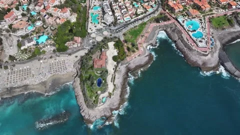 Aerial view of Playa del Duque, Tenerife, Canary Islands, Spain Stock Footage 301730343