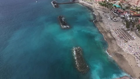 Aerial view of Playa del Duque, Tenerife, Canary Islands, Spain Stock Footage 301730992