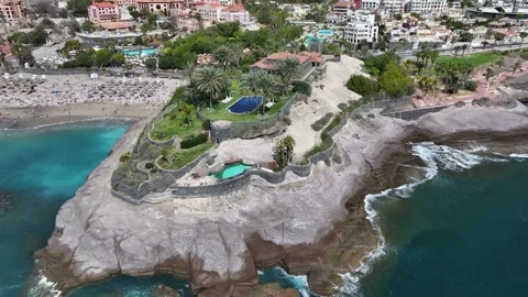 Aerial view of Playa del Duque, Tenerife, Canary Islands, Spain Stock Footage 301732432
