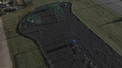 Aerial view of playground construction Stock Footage 311944189