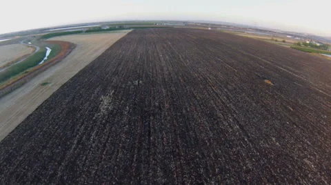 Aerial view  of Plowed field Stock Footage 40363651