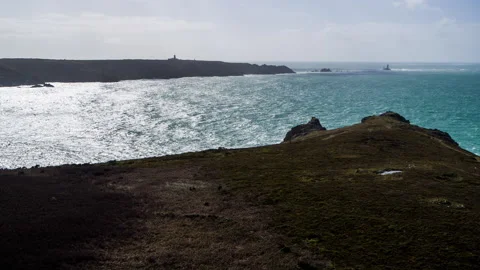 Aerial view of Point du Raz brittany land Stock-Footage 131466950