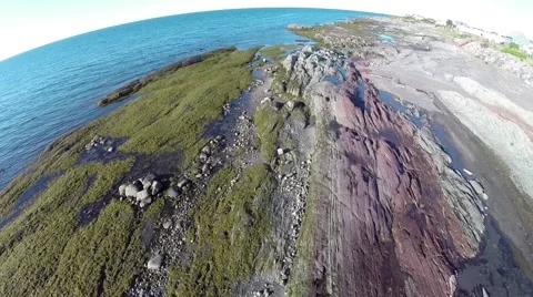 Aerial view of Pointe-au-Père, Father Point , Quebec Canada 스톡 동영상 61063904