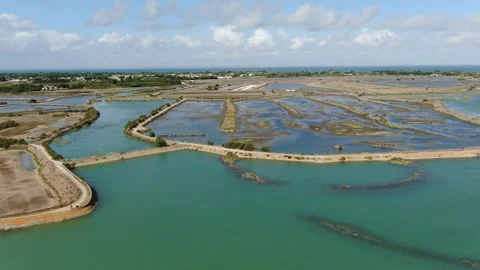 Aerial view of pointe des Niges on île de Ré in september 09 Stock Footage 302603353