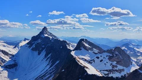 Aerial View Pointe Percee Mountain Alps France Stock Photos