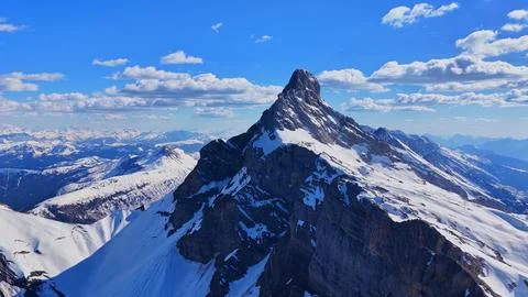 Aerial View Pointe Percee Peak French Alps Stock Photos