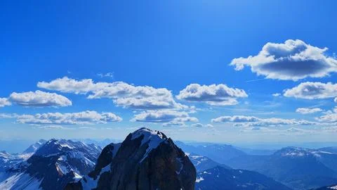 Aerial View Pointe Percee Summit French Alps Photos