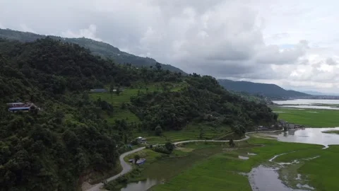 AERIAL VIEW OF POKHARA Stock Footage 314853086
