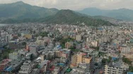 Aerial View Of Pokhara Lakeside The Boat Pier And The Hills  With Rainforest. Stock Footage