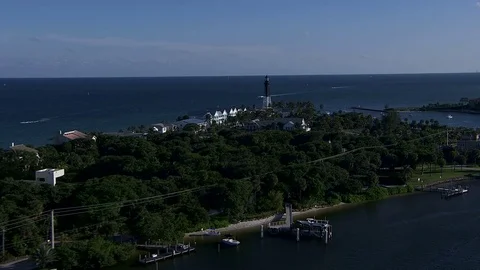 Aerial view of Pompano Beach Lighthouse Hillsboro Miami 動画素材 80169704