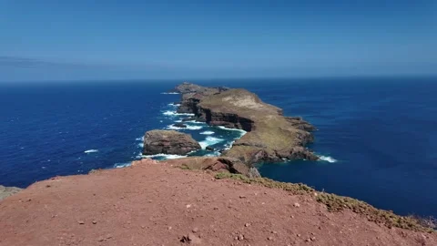 Aerial View of Ponta de São Lourenço (PR8) Coastline, Madeira Island, Portugal 스톡 동영상 345019603