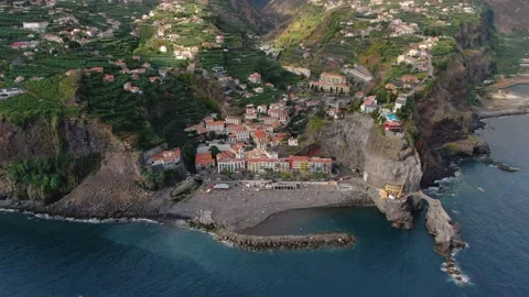 Aerial View of Ponta do Sol in Madeira Island, Portugal. 库存影片 146547456