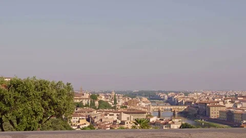 Aerial view of Ponte Vecchio bridge in Florence Stock Footage 75822497