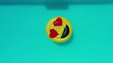 Aerial View Of Pool Float In The Swimming Pool Stock Footage 140388624