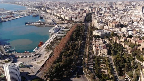 Aerial View of Port, City, Long Avenue Stock Footage