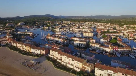 Aerial view of Port Grimaud Video stock 72948865