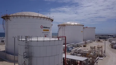 Aerial view port structure Video stock 95728123