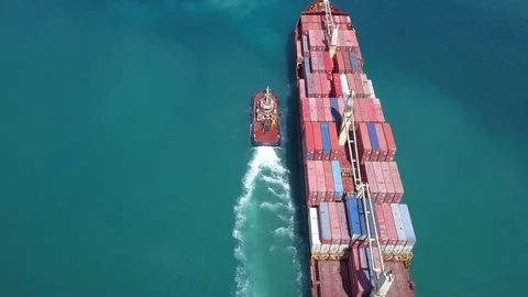 Aerial view port structure Video stock 95731417