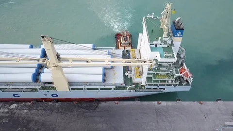 Aerial view port structure Video stock 95731723