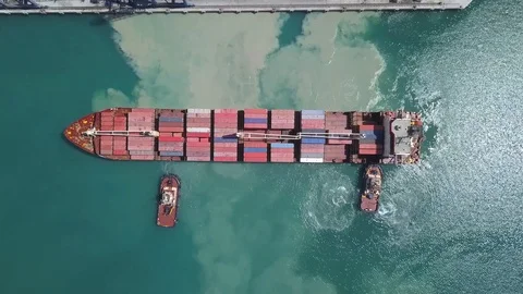 Aerial view port structure Video stock 95732207
