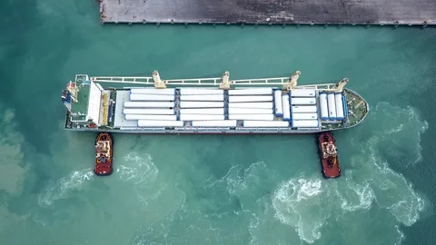 Aerial view port structure Video stock 95732294