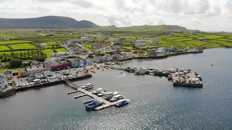 An Aerial View of Portmagee Stock Footage 119243467