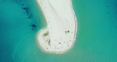 Aerial View of Possidi Cape Beach Halkidiki Greece 스톡 동영상 340548411