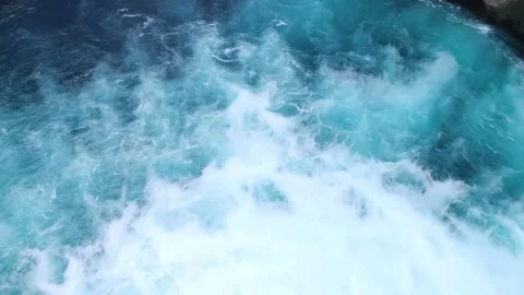 Aerial View of a Powerful River Rushing Through a Lush Green Landscape Stock Footage 301087817